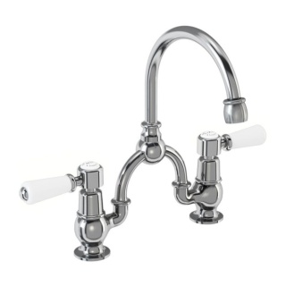 Burlington Kensington 2 Tap Hole Arch Mixer with Curved Spout (200mm centres)